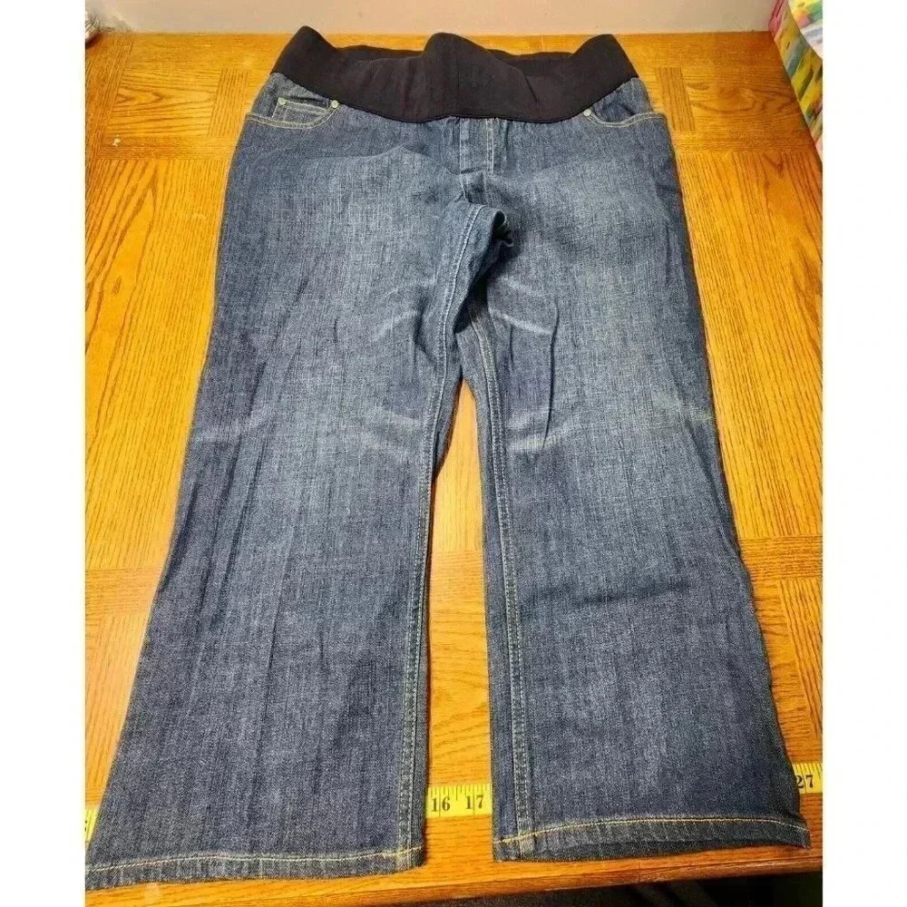 Liz Lange Maternity X Target Womens Jeans Straight Mid Rise Denim Medium Wash 14